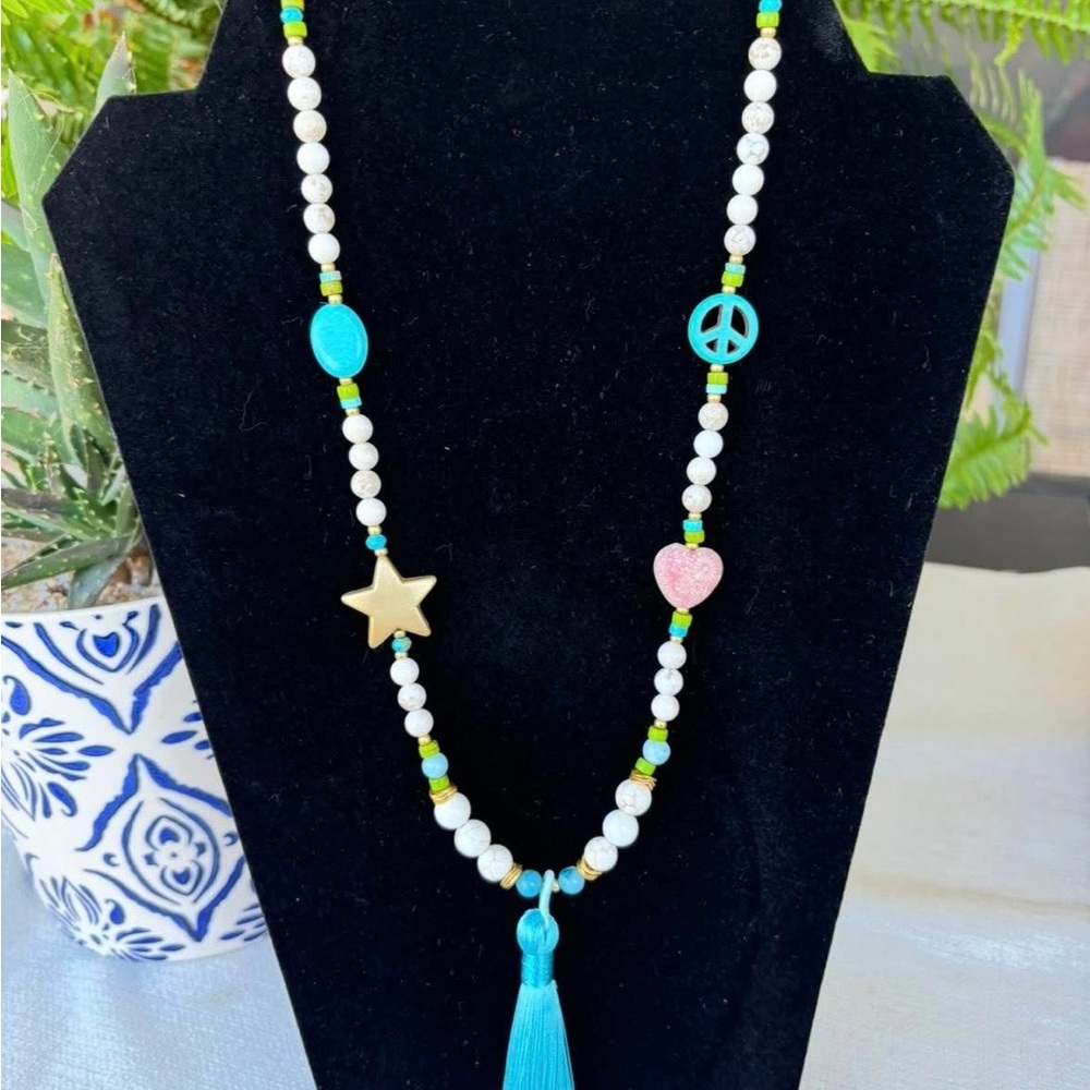 Colorful Beaded Necklace with Tassel